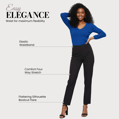 Ladies Bootcut Ribbed Trousers