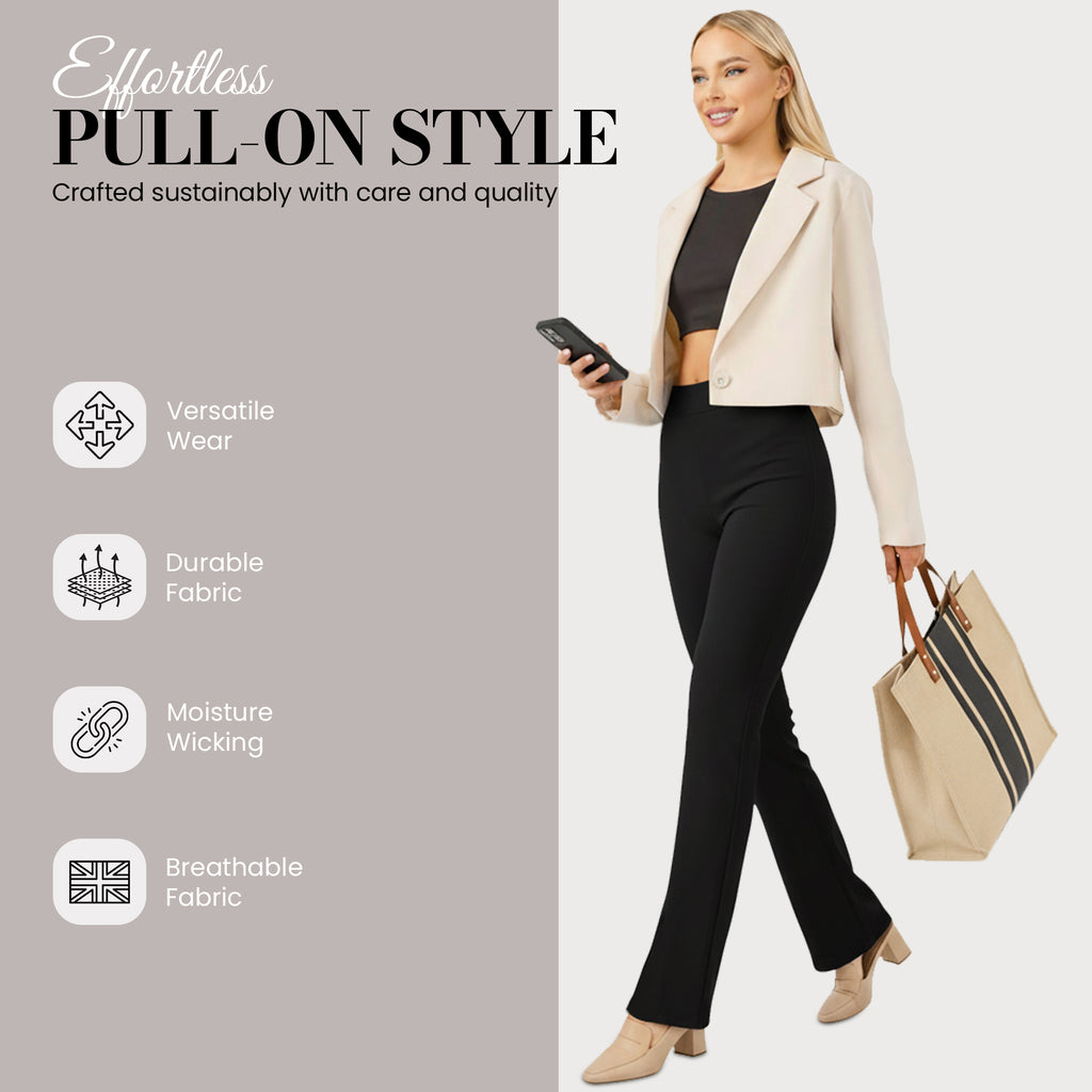Ladies Bootcut Ribbed Trousers