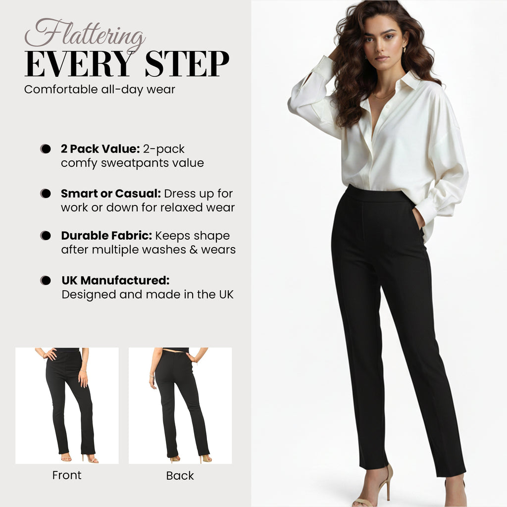 Ladies Bootcut Ribbed Trousers